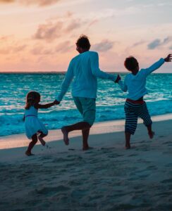 St. John's County family walking on the beach