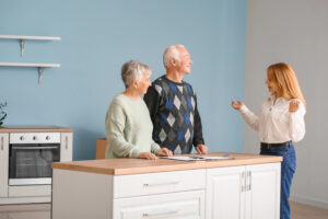 Red Door Realty Group Realtor helping a senior couple look for 55+ new construction communities in St. Johns