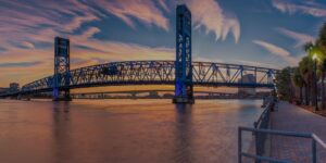 Jacksonville downtown skyline with Main St. bridge