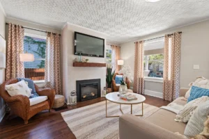 Stage to Sell Jacksonville - Staged Jacksonville Family Room by Red Door Realty Group