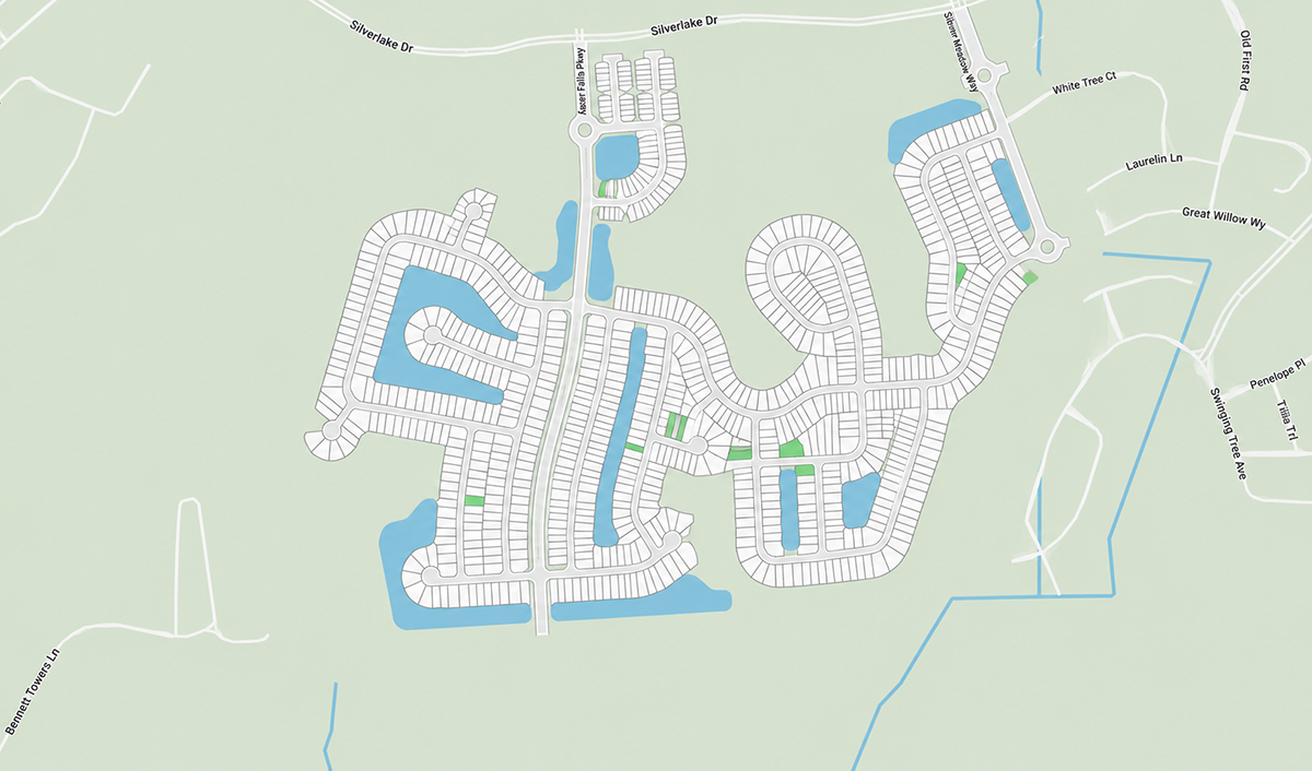 Silver Falls in Silverleaf Homes For Sale Community Map