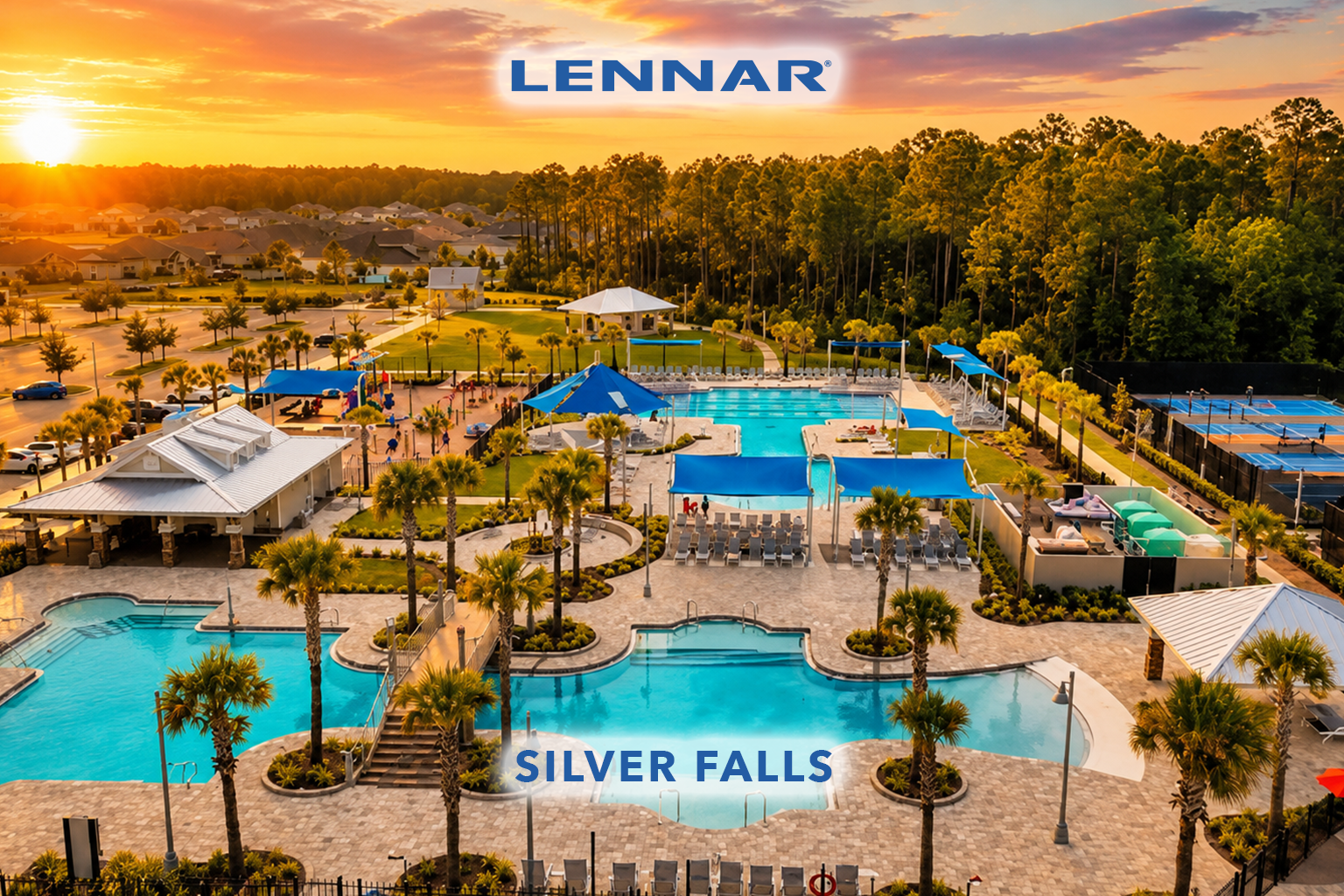 Silver Falls in Silverleaf Homes For Sale Hero Image of Resort-Style Pool Amenities