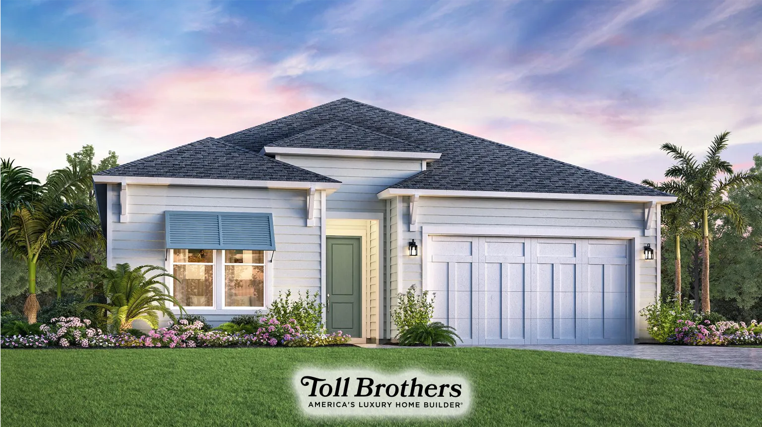 Pompano Newbrook Dogwood collection model home, Toll Brothers